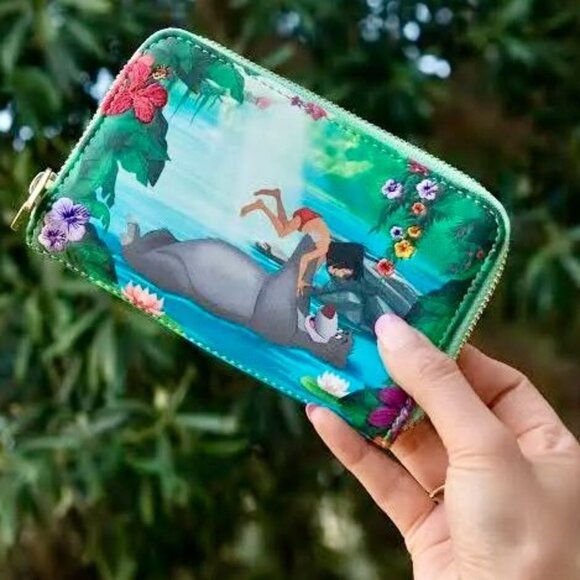 Loungefly Disney Jungle Book Zip Around Wallet Mowgli Baloo Card Purse Kaa NWT - Picture 3 of 8
